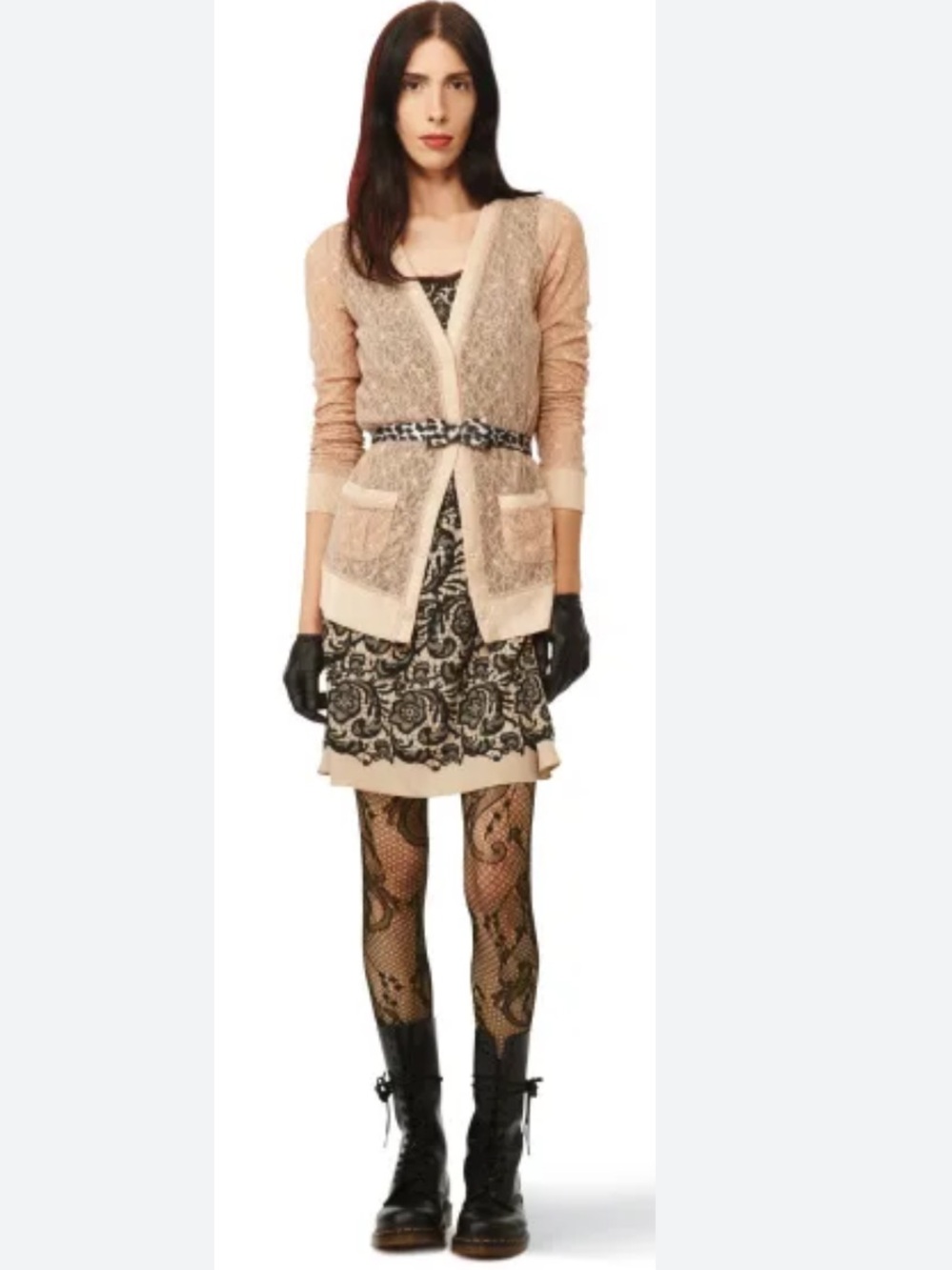 Rodarte for Target Lace Print Raw Edge Dress Sz S modest edgy